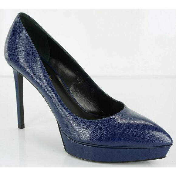 Saint Laurent Janis Blue Pointed Toe Platform Pumps Size 40 10 $775 YSL - Picture 1 of 12